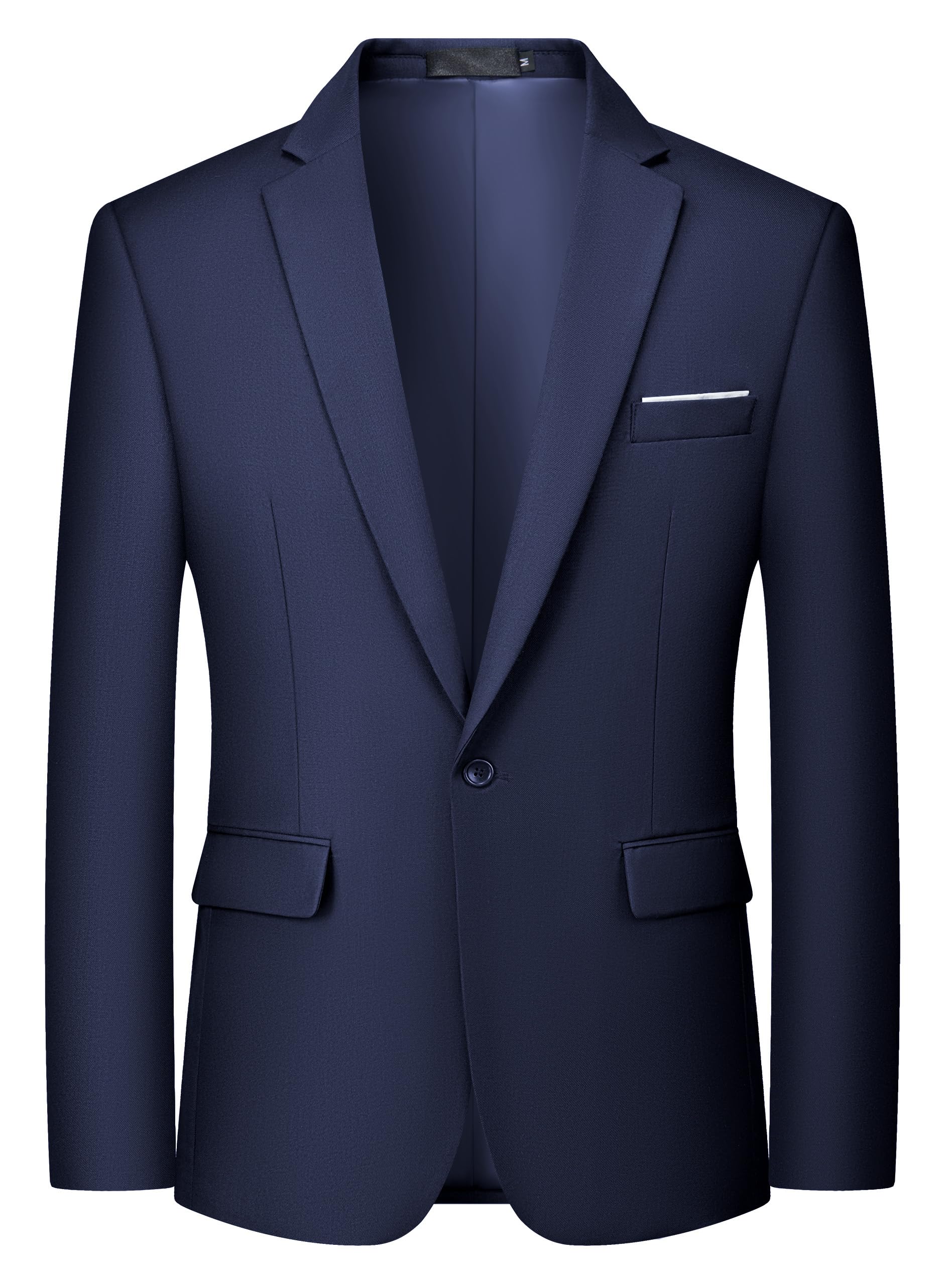 MAGE MALE Men's One Button Blazer Casual Solid Color Suit Jacket Slim Fit Lightweight Sport Coats Blazers